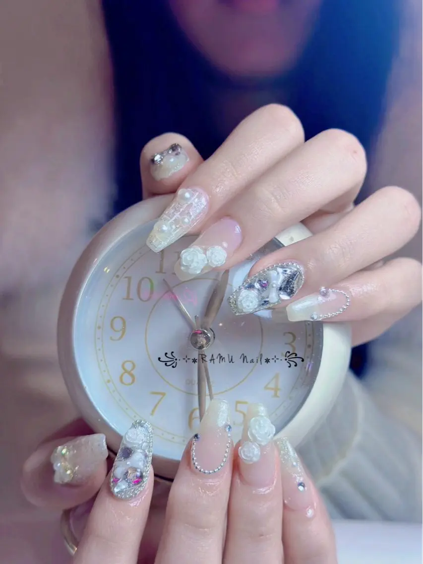 ネイル キラキラネイル マグネットネイル ミラーネイル ピンク 春ネイル ハンドネイル RAMU Nail 恵比寿店のネイルデザイン