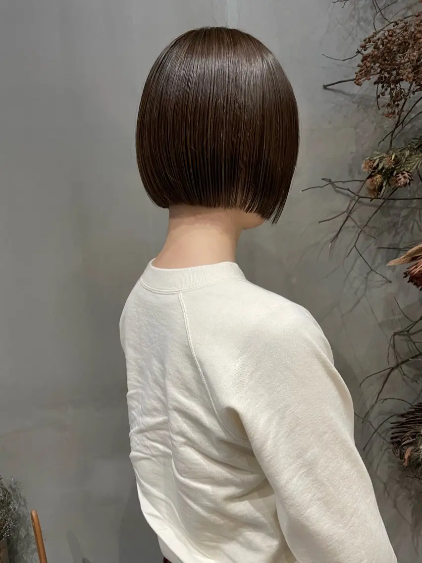 ミディアム 切りっぱなしボブ ボブ 表参道/個室シェア サロン/中山優介のヘアスタイル