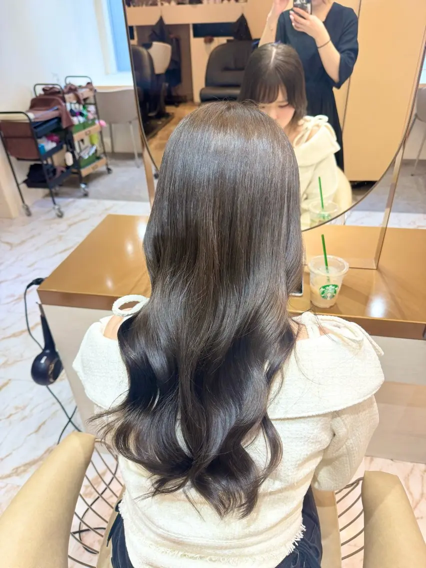 【ケラチン酸熱トリートメント🔥】フル艶カラー+高濃度SILKERA5Gシステムトリートメント❤️+超音波アイロン🫧の写真