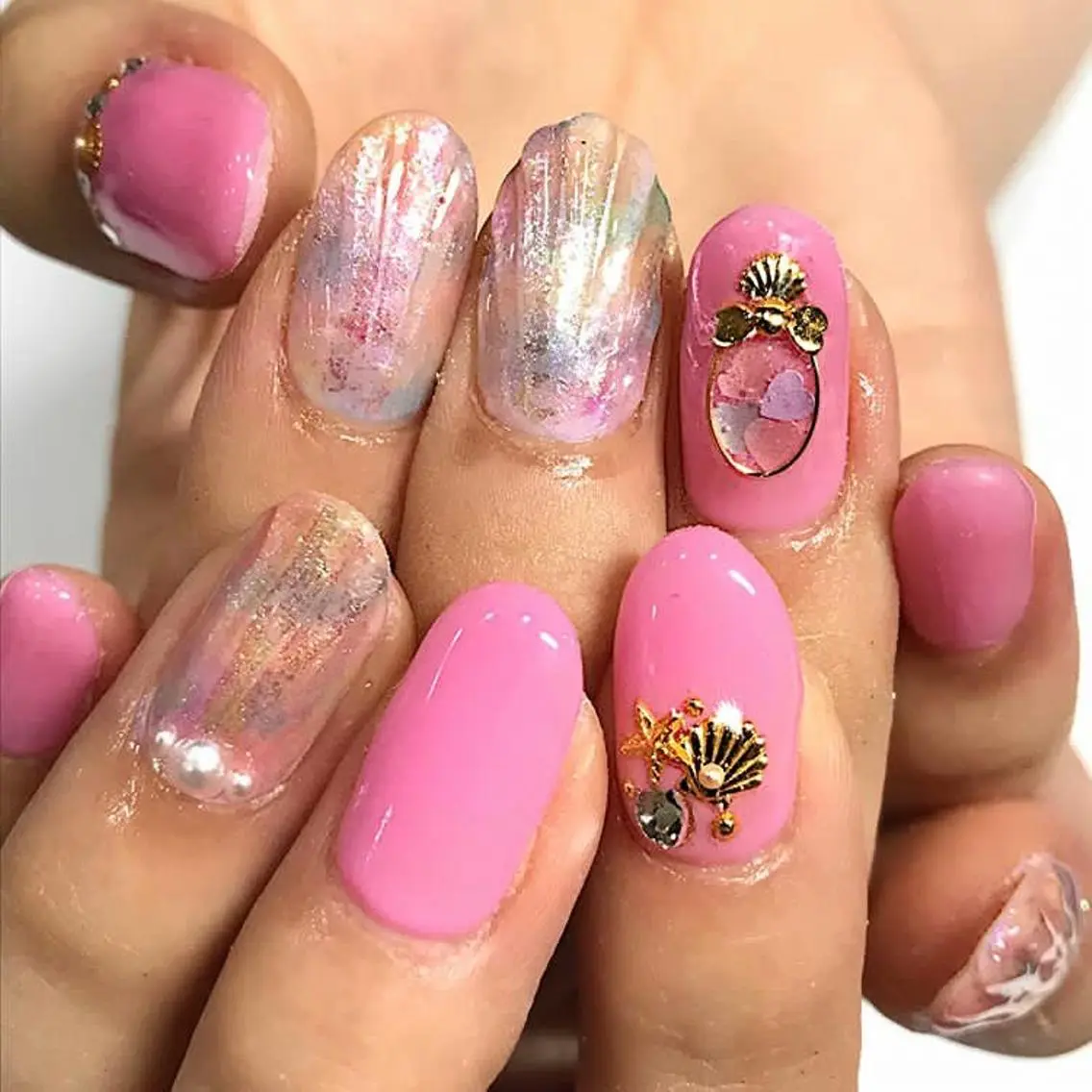 ネイル 渋谷/チップ長さ出し 👑アプレgel-xのネイルデザイン