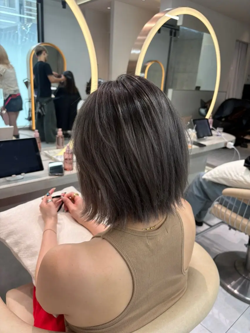ショート カット ヘアカラー 福岡縮毛矯正✨️ ストレート 向井和輝のヘアスタイル