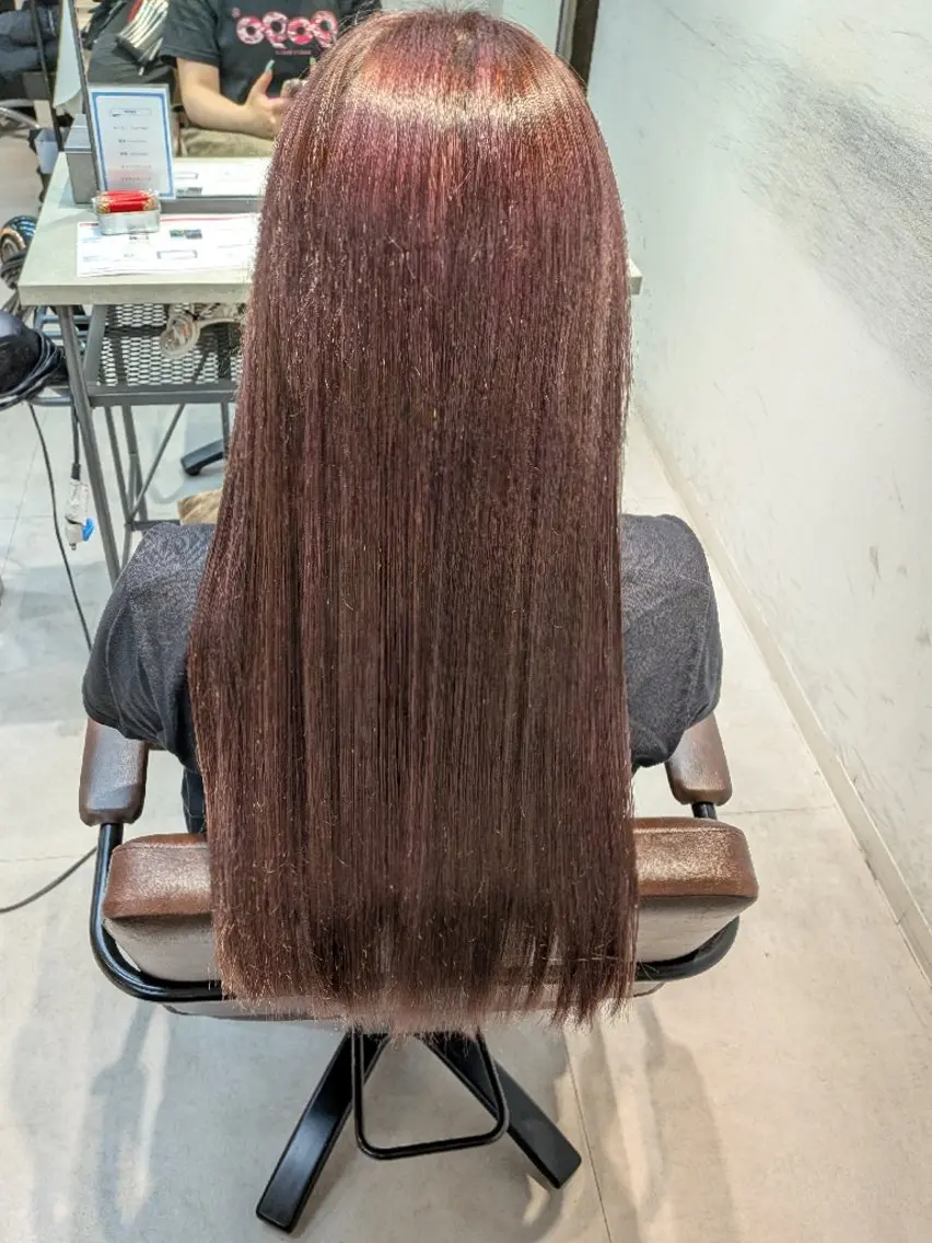 カラー ロング レッドカラー バイオレットカラー 髪質改善 ヘアカラー 八木琉河/ブリーチ/ ハイトーン艶髪カラーのヘアスタイル