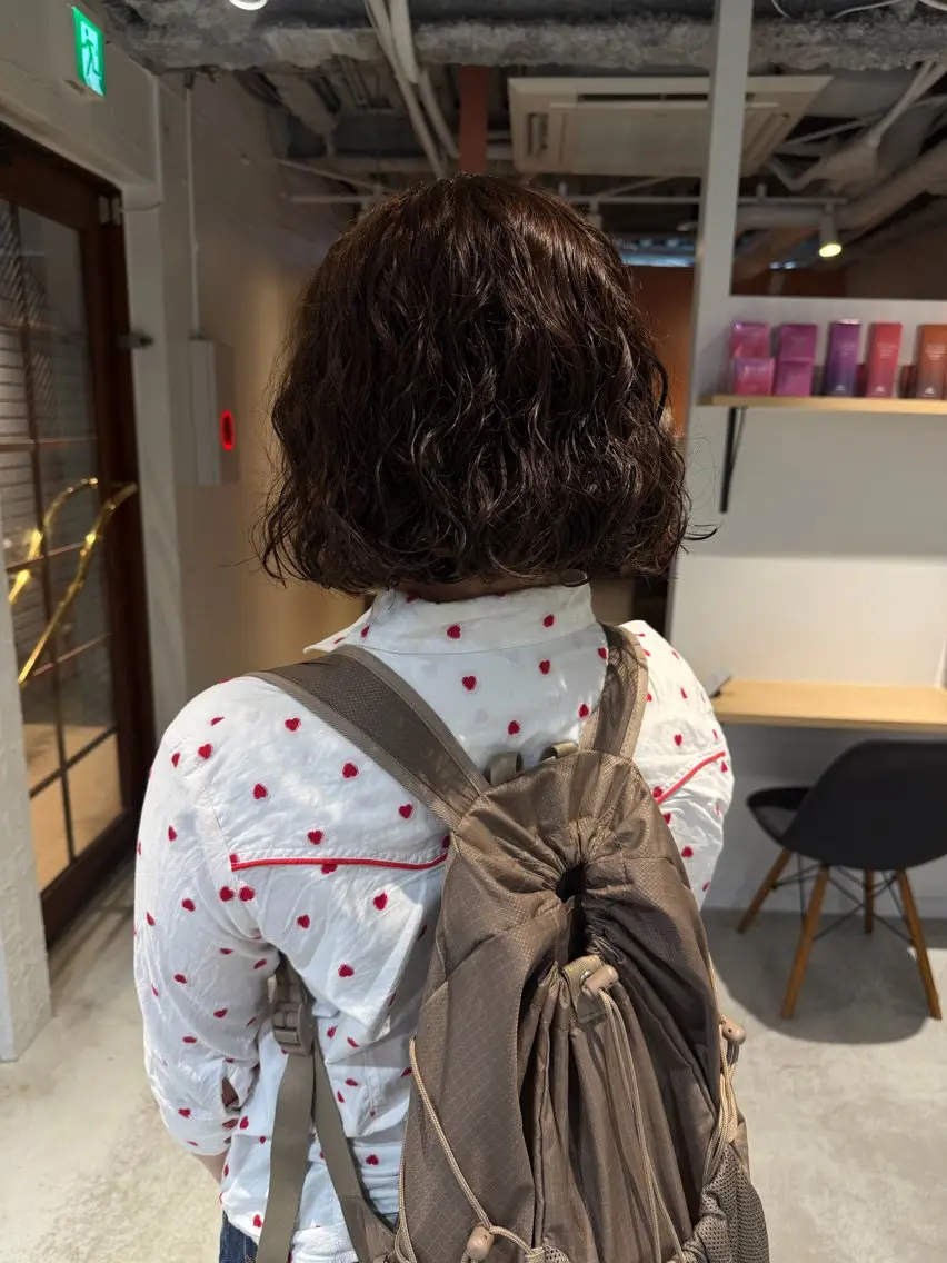 ショート パーマ ボブ カット パーマ カットモデル募集/ 石川絢佳🍓⸝⸝꙳のヘアスタイル