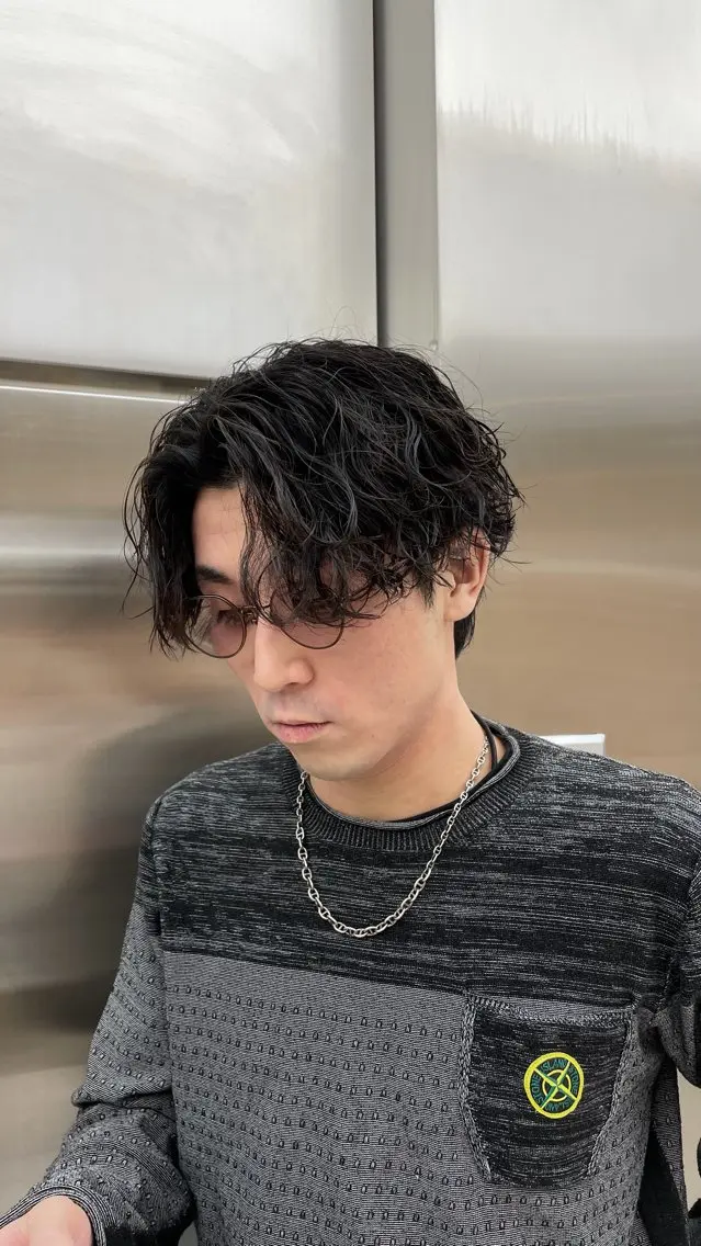 パーマ メンズ カット パーマ トリートメント fifth深山 洋夢のヘアスタイル