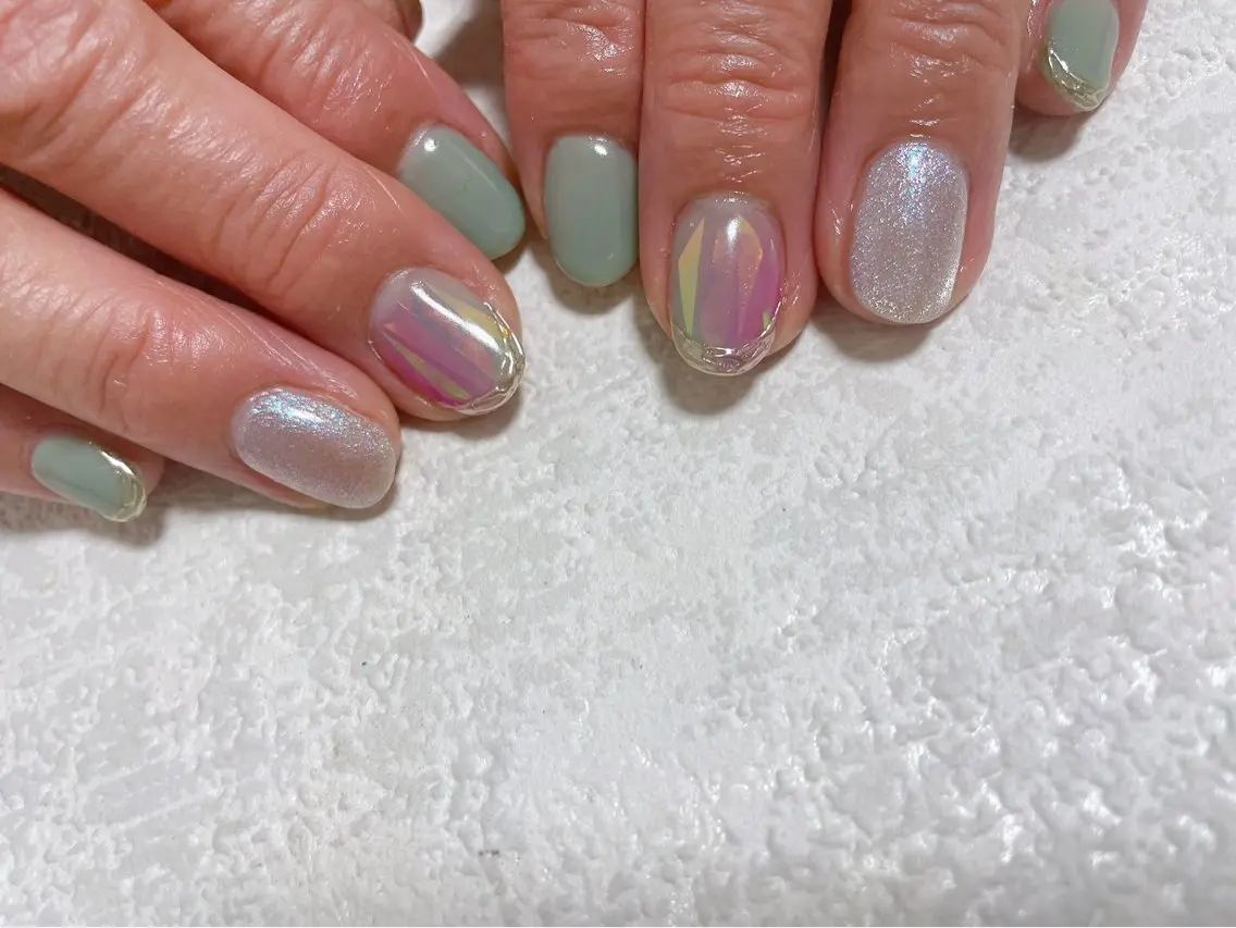 ネイル ジェルネイル マグネットネイル メンズネイル パラジェル 春ネイル kiki nail たまプラーザのネイルデザイン