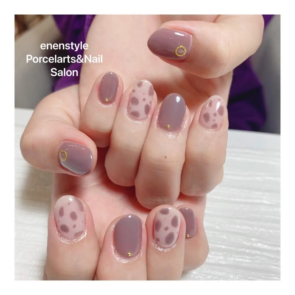 ミディアム ネイル ハンドネイル 🐾enen style 🐾のネイルデザイン