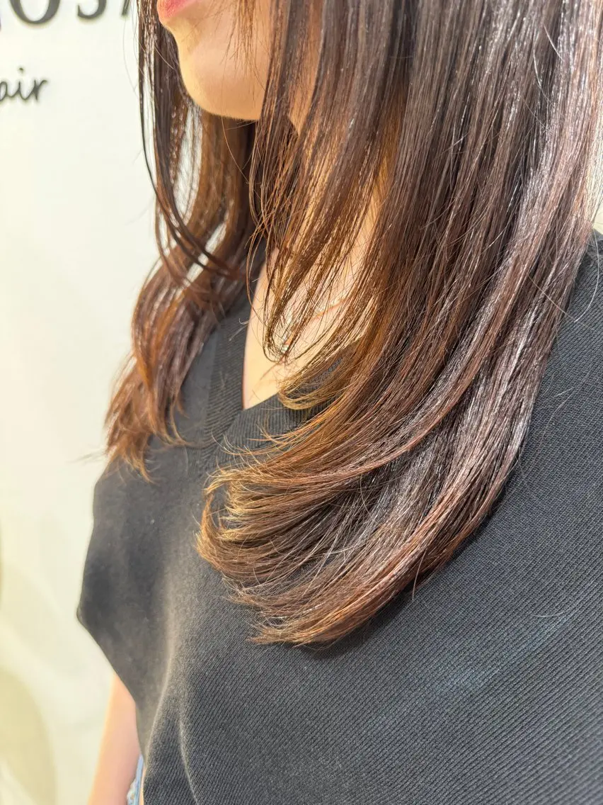ロング パーマ レイヤーカット 平田 愛奈のヘアスタイル