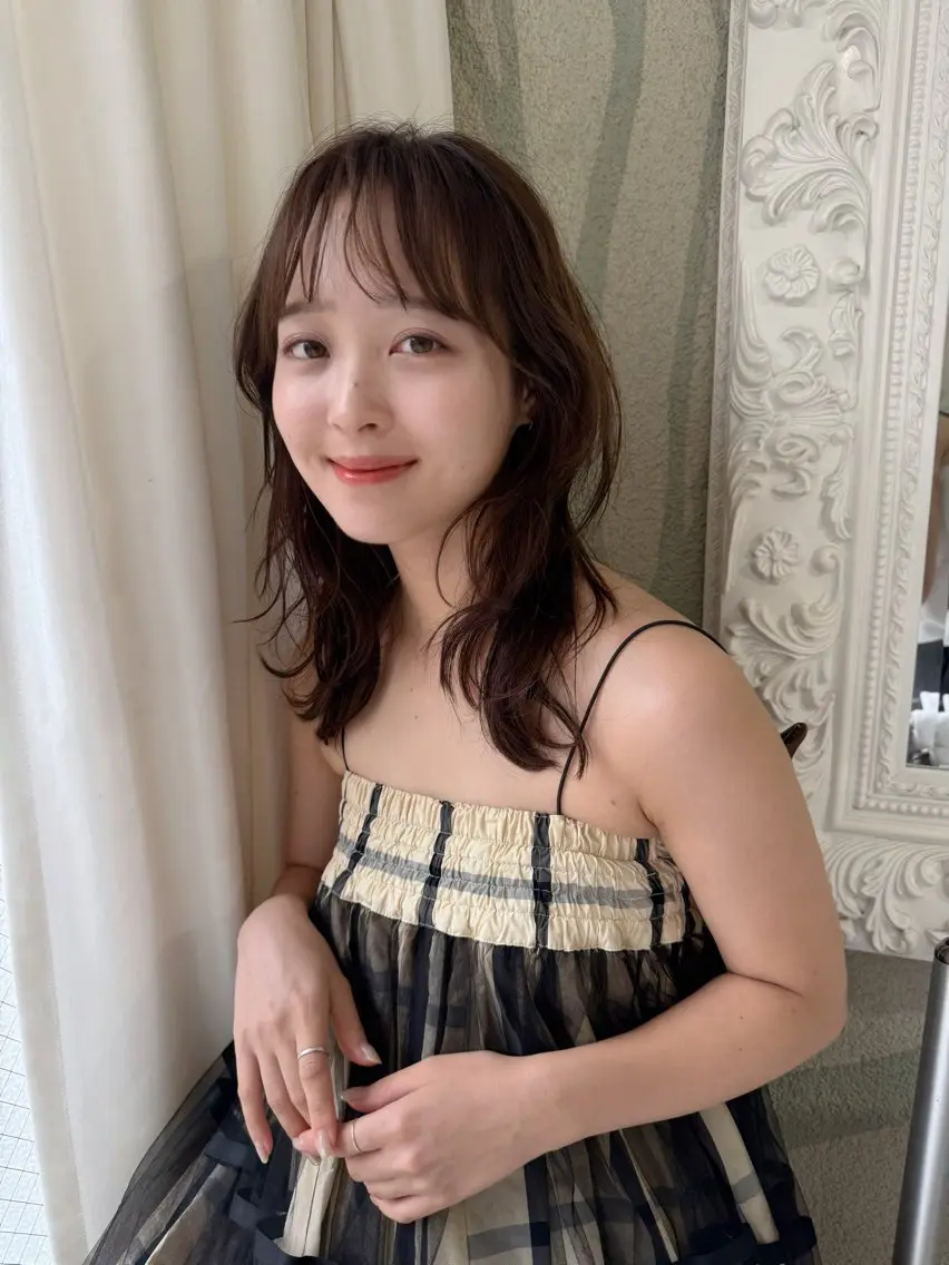 ミディアム パーマ パーマ 樋口 夏希のヘアスタイル