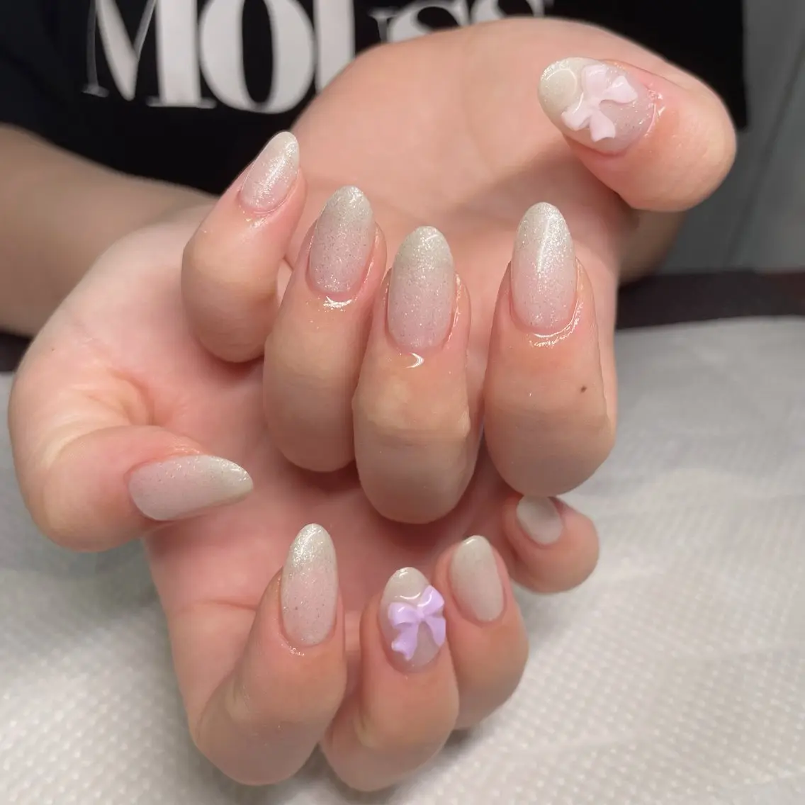 ネイル ワンカラーネイル リボン Ricnail☾ ayanoのネイルデザイン