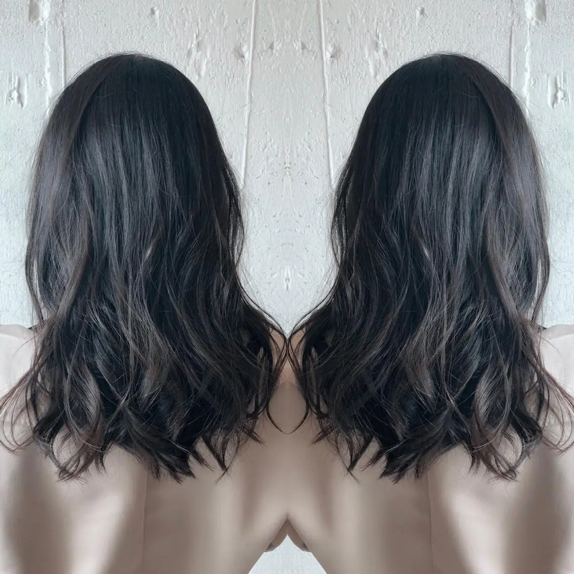 セミロング アッシュ あらき ちさとのヘアスタイル