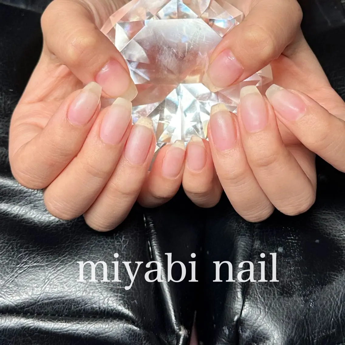 ネイル クリアネイル マットネイル 持ち込み オフィスネイル ハンドネイル miyabi nail 桂川駅近くのネイルデザイン