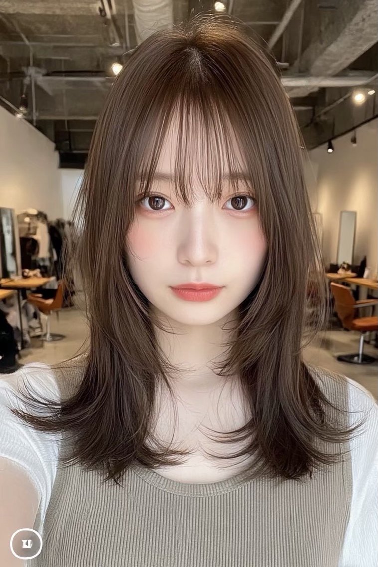 セミロング ヘアカラー 絶対可愛い🍎透明感 カラーあります✨蕾祁のヘアスタイル