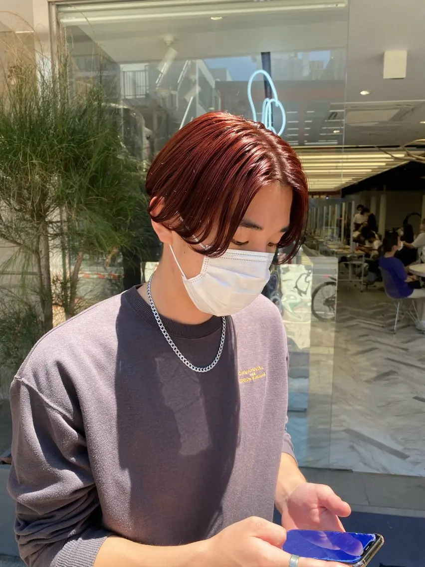 ショート カラー メンズ メンズメッシュ メンズパーマ メンズツイストパーマ 波巻きパーマ メッシュ カット ヘアカラー フェザーショート⚡️ REONのヘアスタイル