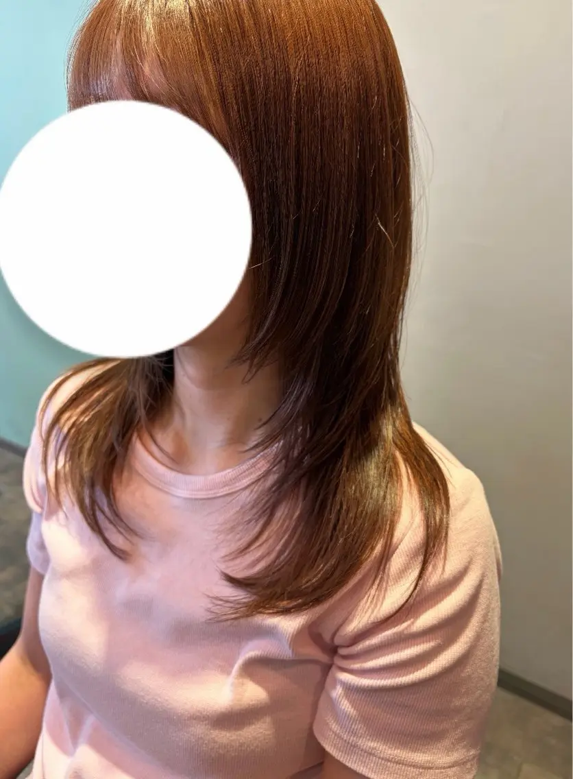 🤍顔まわりレイヤー+小顔カット｜ロング​〜​ミディアム（シャンプー🧴ブロー込み）の写真