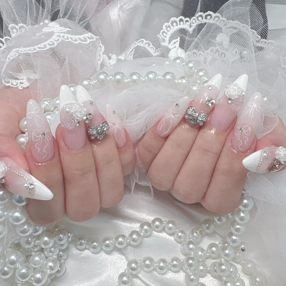 ネイル ブライダルネイル ハンドネイル Marinnail Hibikiのネイルデザイン