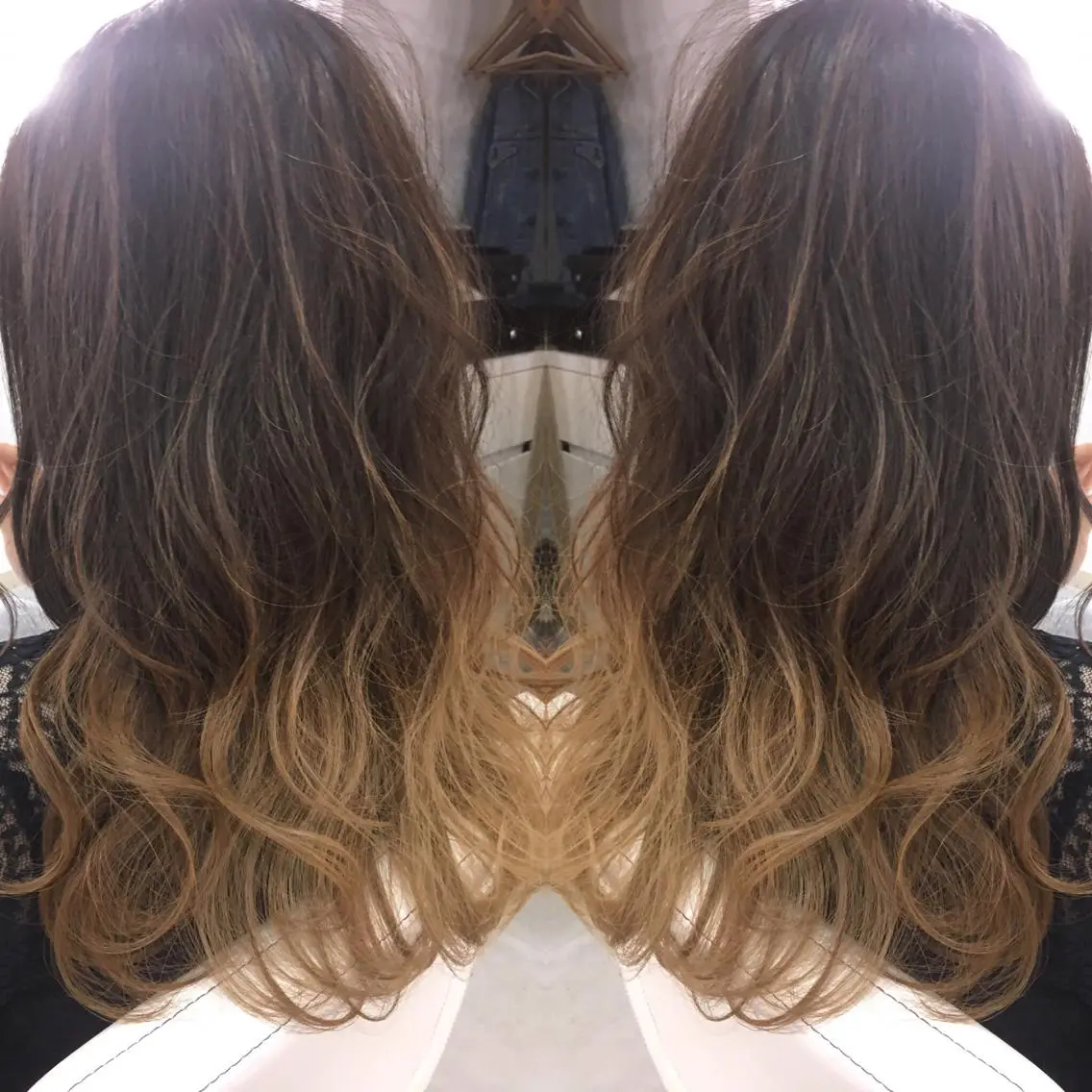 セミロング ロング カラー 髪質改善 中川 翔のヘアスタイル
