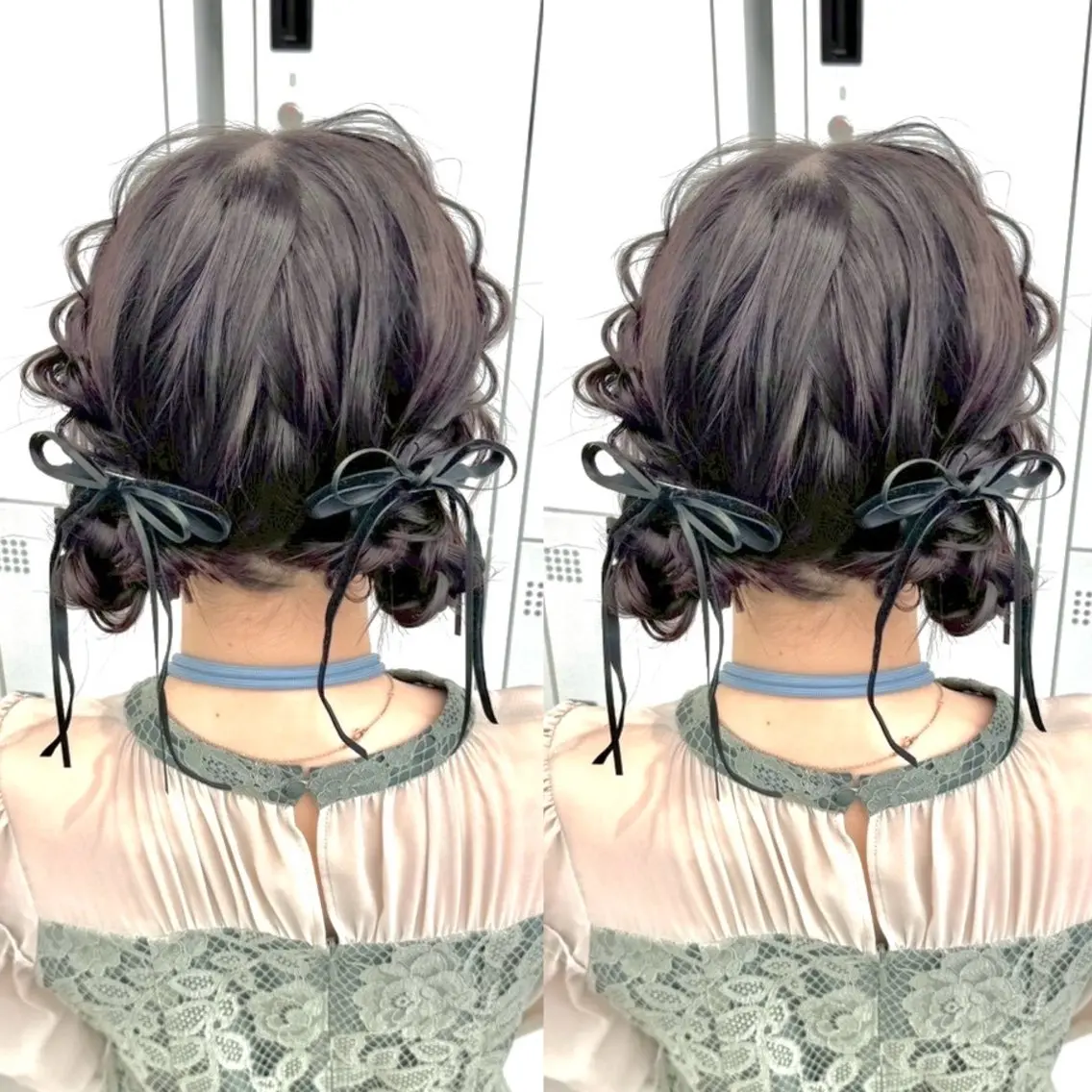 セミロング ヘアアレンジ ヘアセット ヘアメ🎀推しカラー 🥣横浜/しほ🧸のヘアスタイル