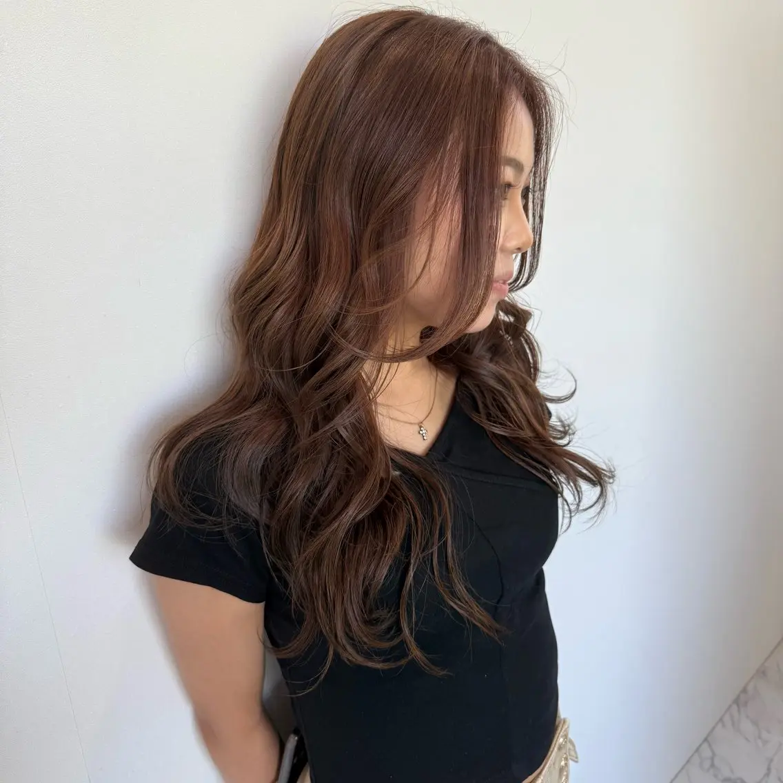ロング カラー ヘアカラー 原田 ゆらのヘアスタイル