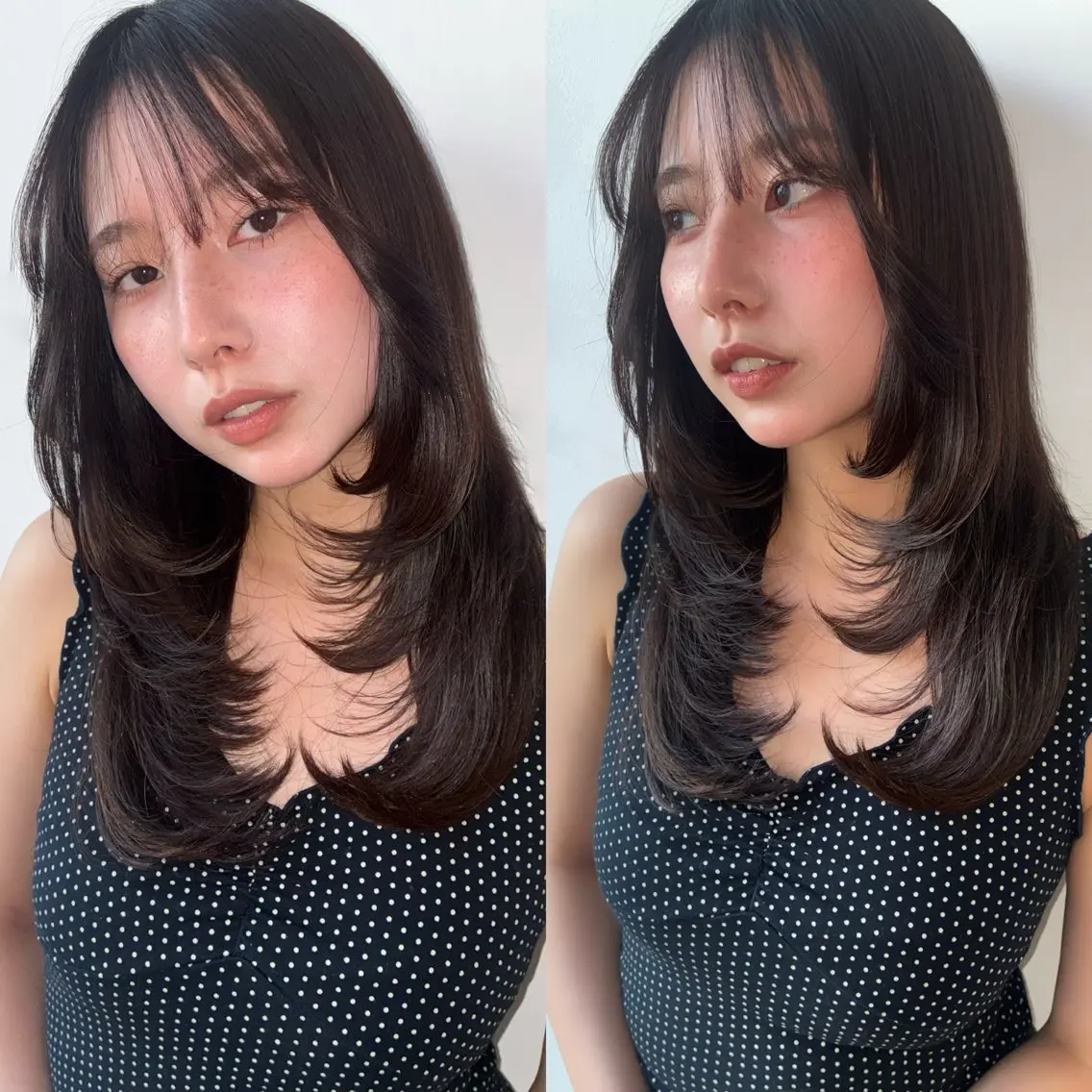 セミロング ハイレイヤー レイヤーカット moe/名古屋美容室 /モデル募集のヘアスタイル