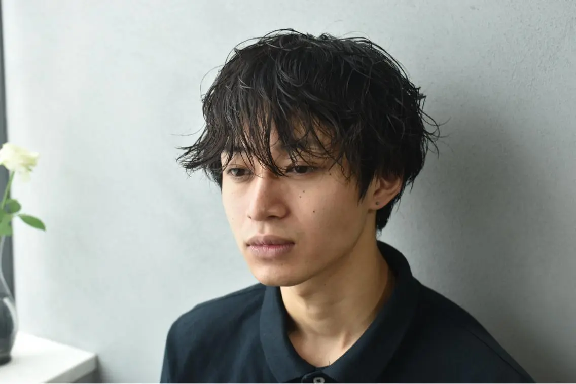 ショート パーマ メンズ ボブパーマコテ巻き風 パーマNo1深江秀平のヘアスタイル