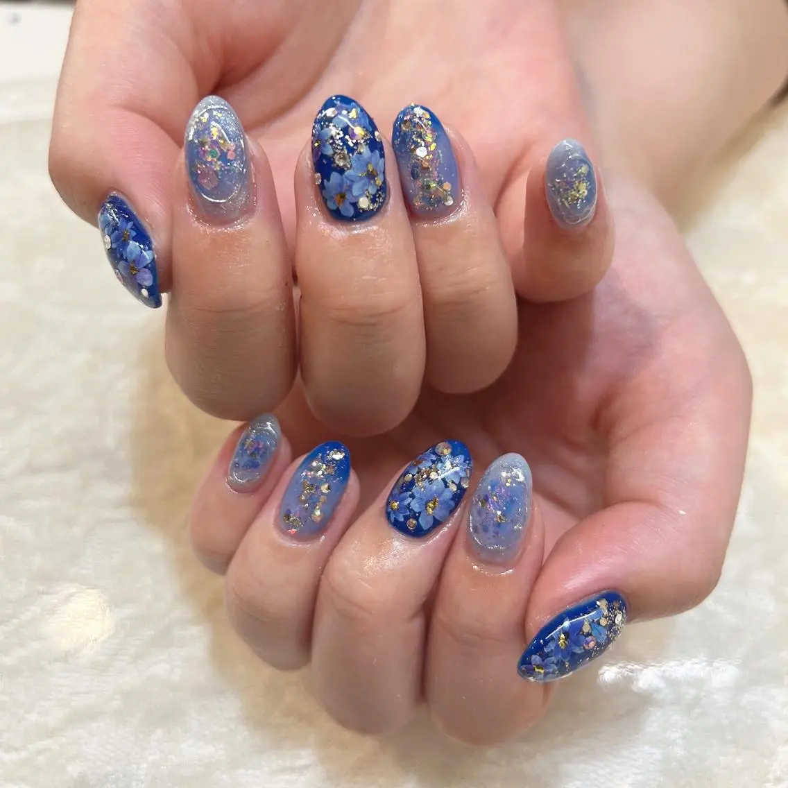 ネイル ブルー nailist yuiのネイルデザイン
