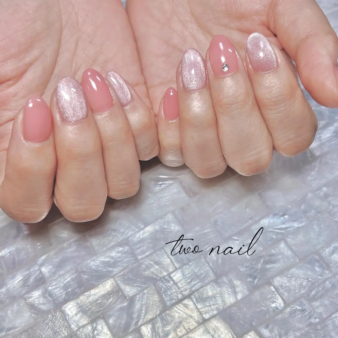 ネイル アートネイル フットネイル ハート マグネットネイル ニュアンスネイル ハンドネイル two nailのネイルデザイン
