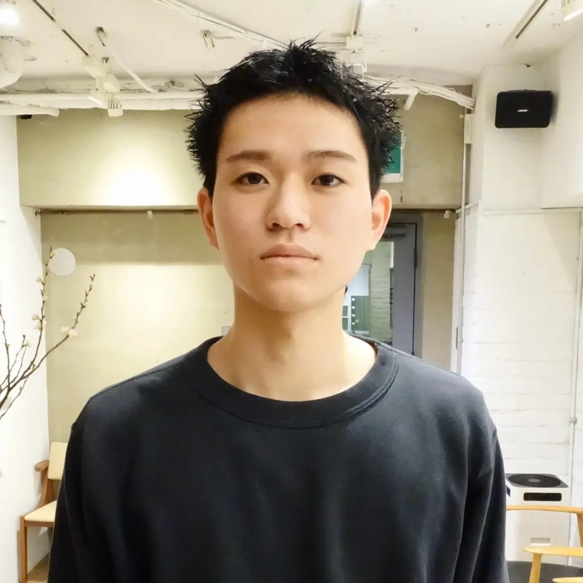 ショート メンズ センターパート ダウンパーマ フェザーパーマ メンズパーマ カット シャドウパーマ 田形清流のヘアスタイル