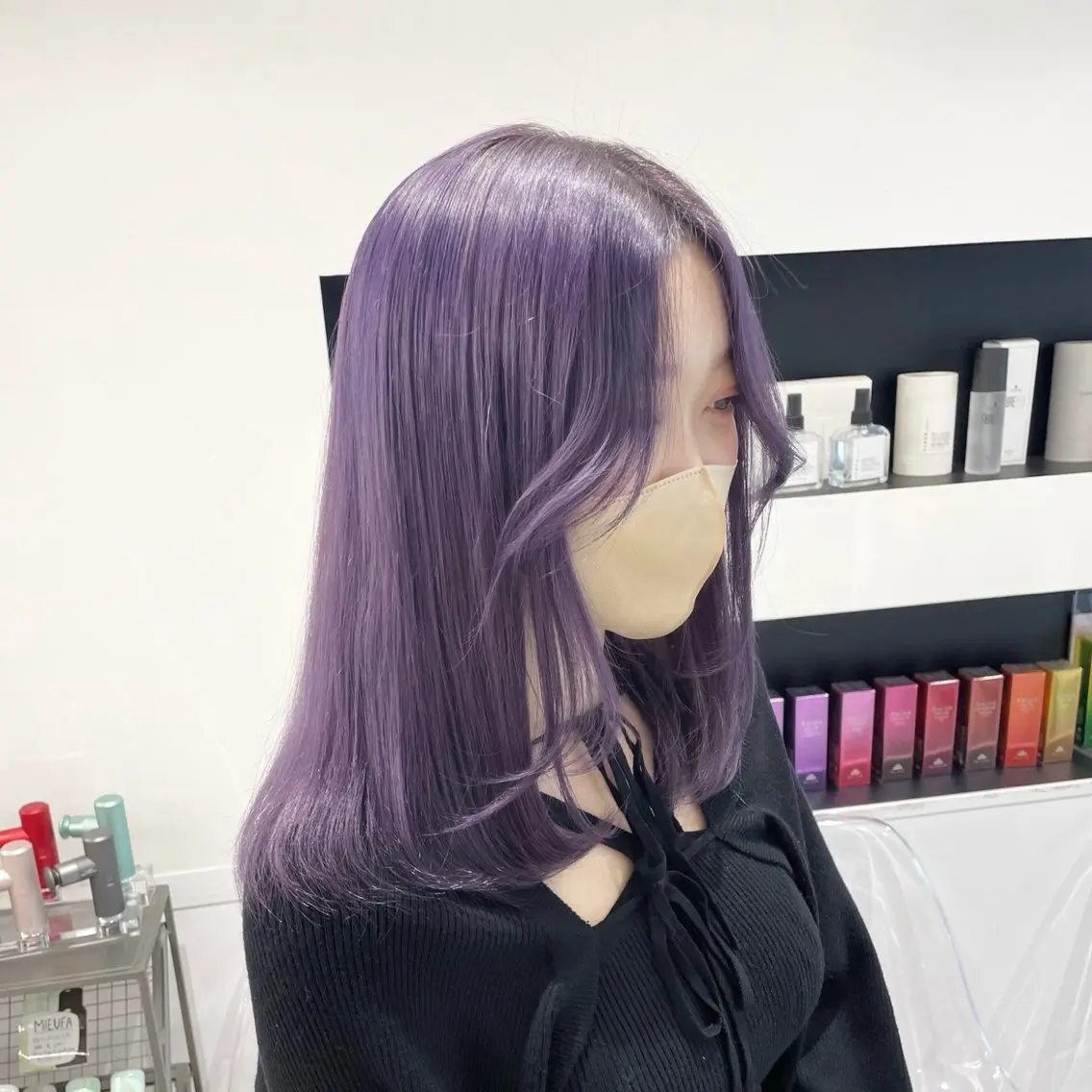 ロング カラー パーマ ヘアアレンジ メンズ バイオレットカラー トリートメント mona/ ストレートスタイル✨のヘアスタイル