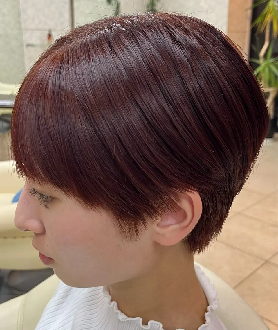 ショート カラー ヘアカラー 熊谷 拓海のヘアスタイル
