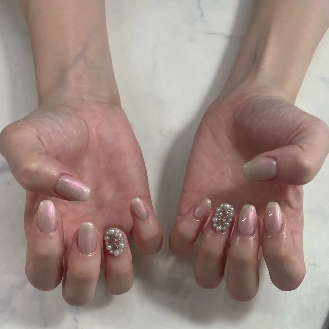 ネイル ラメ(グリッター) ハンドネイル 心愛 Knailのネイルデザイン