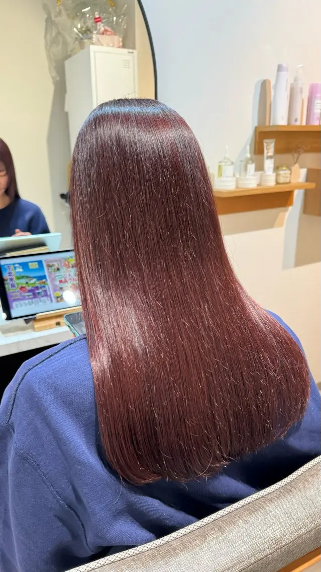 セミロング カラー ブリーチ ブリーチなしカラー カット ヘアカラー haru .のヘアスタイル