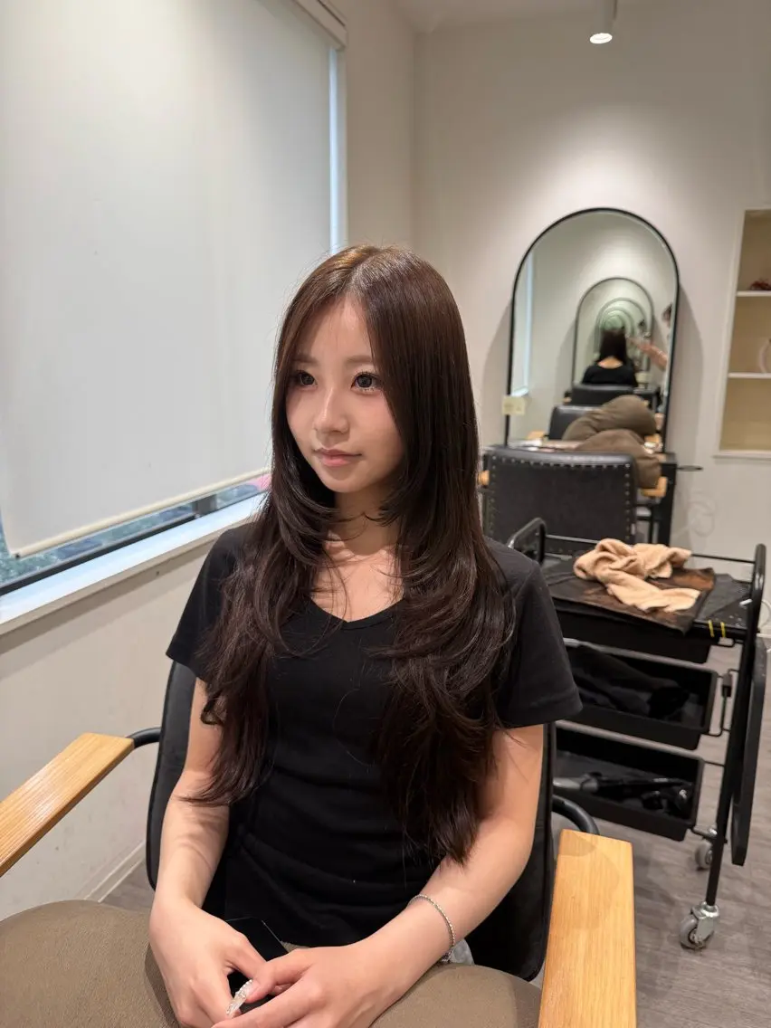 ロング カラー ショコラグレージュ グレージュ カット ヘアカラー cocotte🫧 kotomiのヘアスタイル