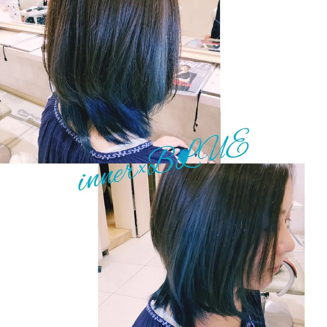 カラー アッシュ ブルーカラー ラベンダーカラー ラベンダーアッシュ 中村 真依のヘアスタイル