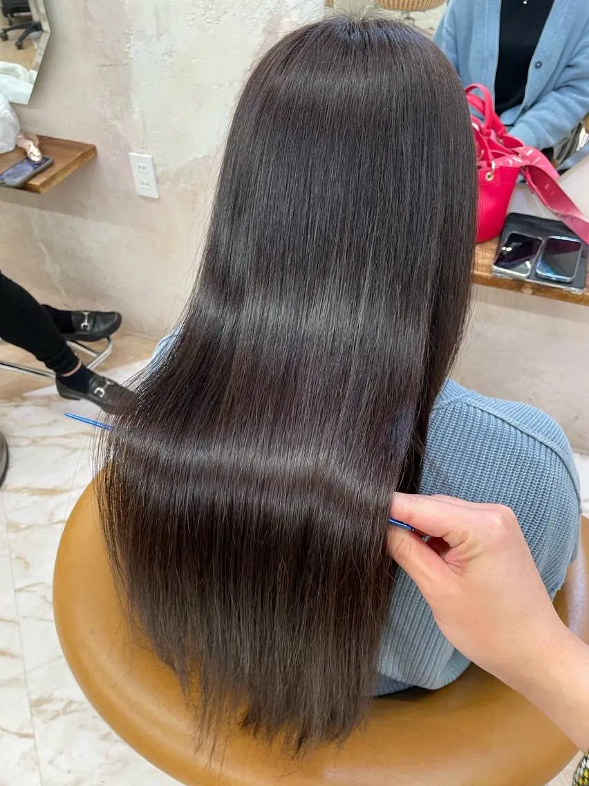 ロング 縮毛矯正 トリートメント 縮毛矯正/艶髪/ 透明感カラー輝希のヘアスタイル