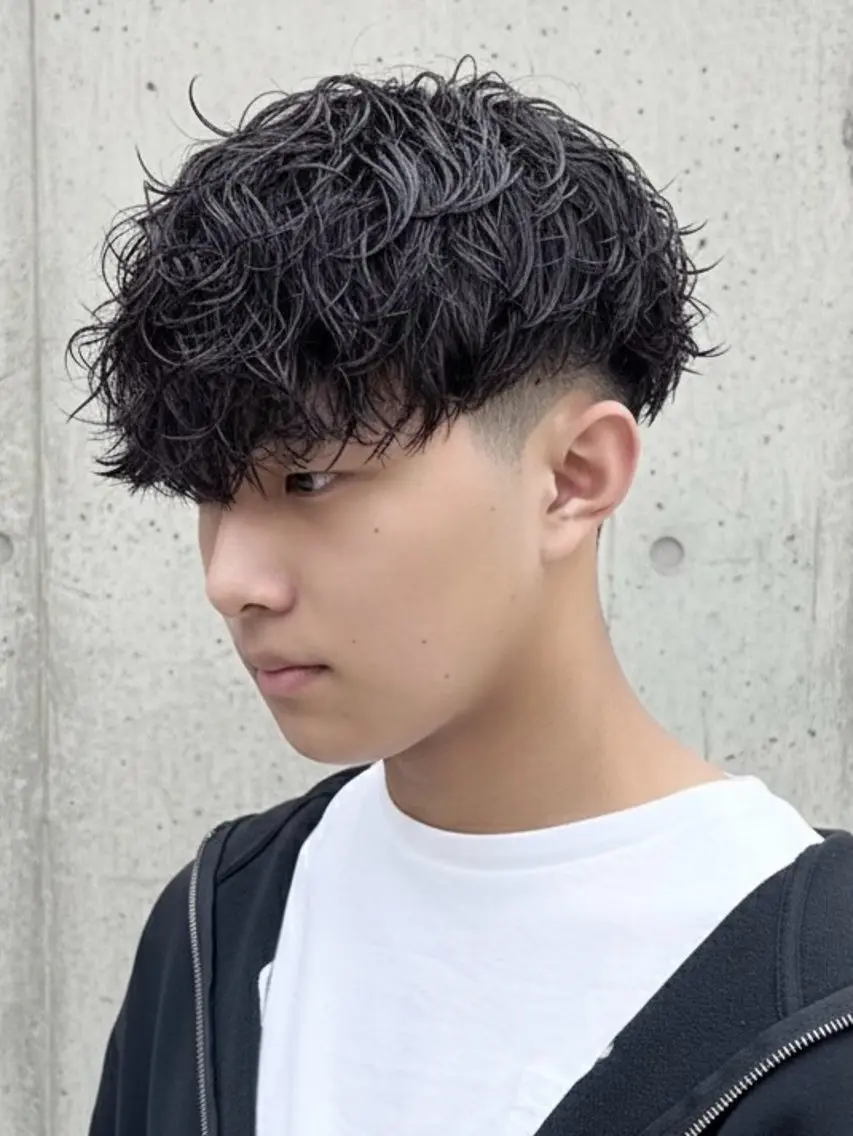ミディアム パーマ メンズ カット パーマ 増田 祐のヘアスタイル
