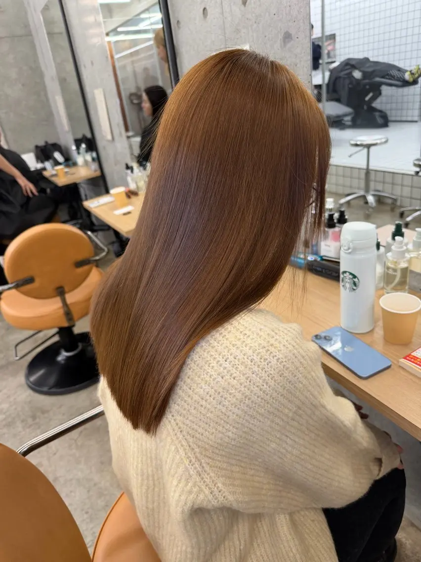 セミロング 髪質改善 レイヤーカット 縮毛矯正 トリートメント カット 縮毛矯正 トリートメント 縮毛矯正×髪質改善× 艶髪カラー 吉原和磨のヘアスタイル