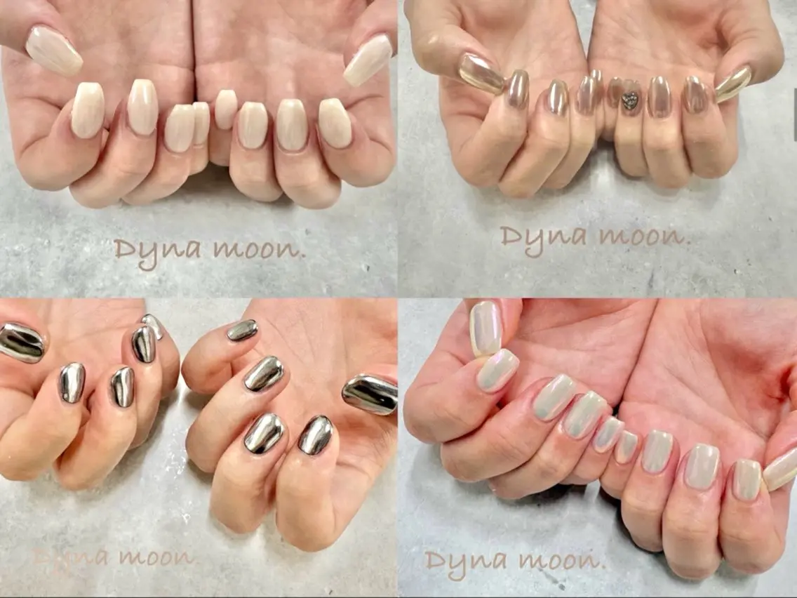 ネイル ミラーネイル ワンカラーネイル ハンドネイル Dyna moon. yのネイルデザイン