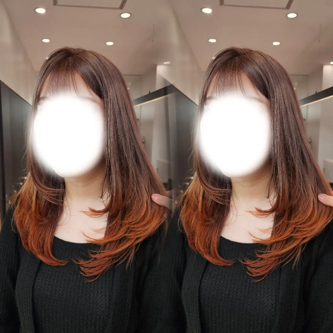 セミロング カラー 💜ウルフカット/ 縮毛矯正/Reinaのヘアスタイル
