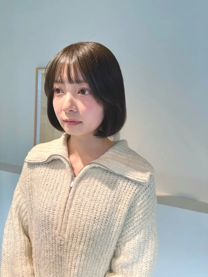 前髪の縮毛矯正の写真