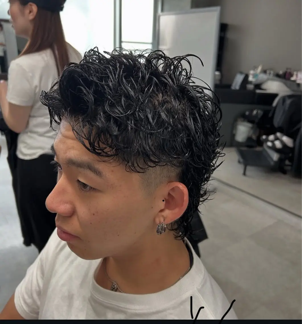 ショート パーマ メンズ カズキ🌼曲がる 縮毛矯正のヘアスタイル
