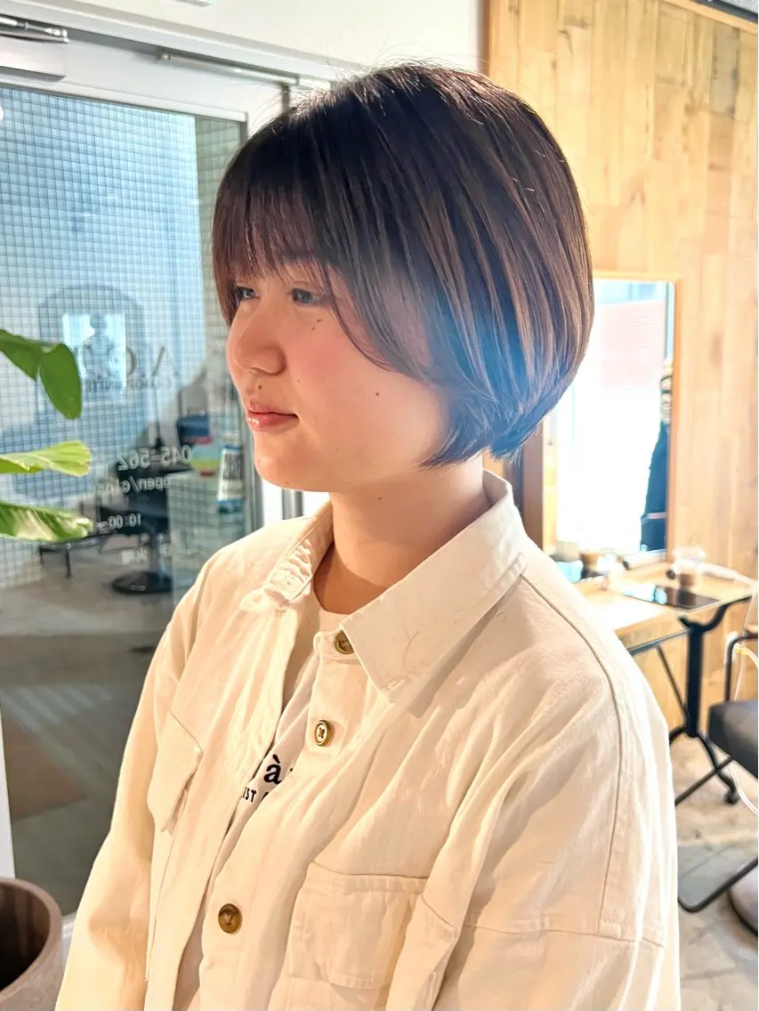 ショート ショートボブ ボブ ショートヘア カット 透明感カラー💎前髪 顔まわり/小由葵のヘアスタイル