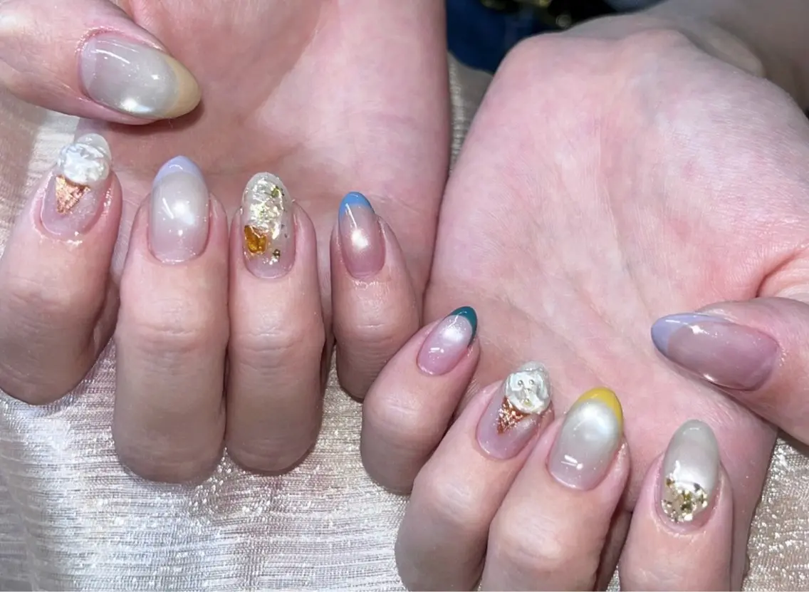 ネイル マグネットネイル 持ち込み ニュアンスネイル ハンドネイル ハンドケア ETE LUNA NAILのネイルデザイン