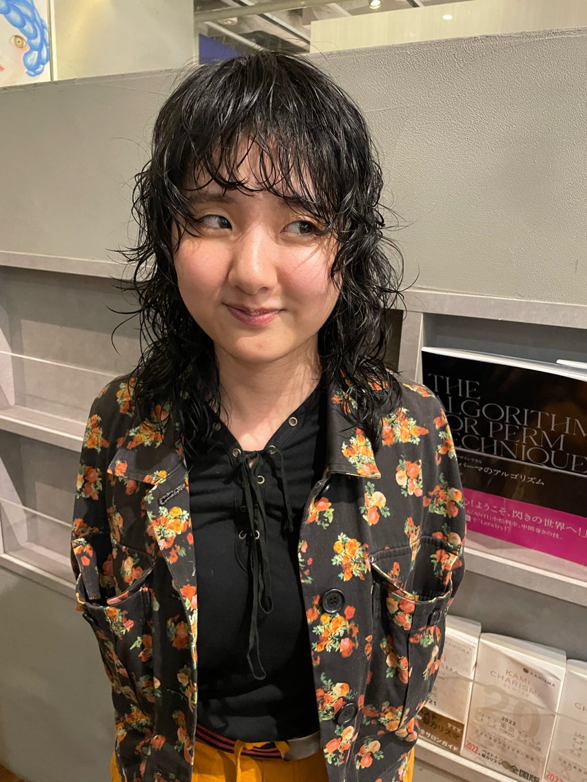ミディアム パーマ ミディアムパーマ ナガシマ マイのヘアスタイル