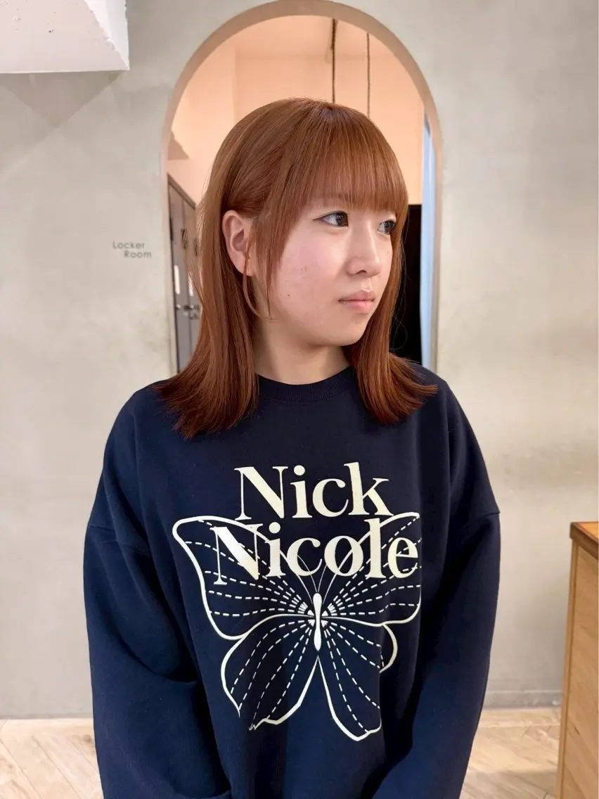 ミディアム カラー ブラウンカラー オレンジ オレンジブラウン トリートメント 透明感似合わせカラー 🍀あかり🍀のヘアスタイル