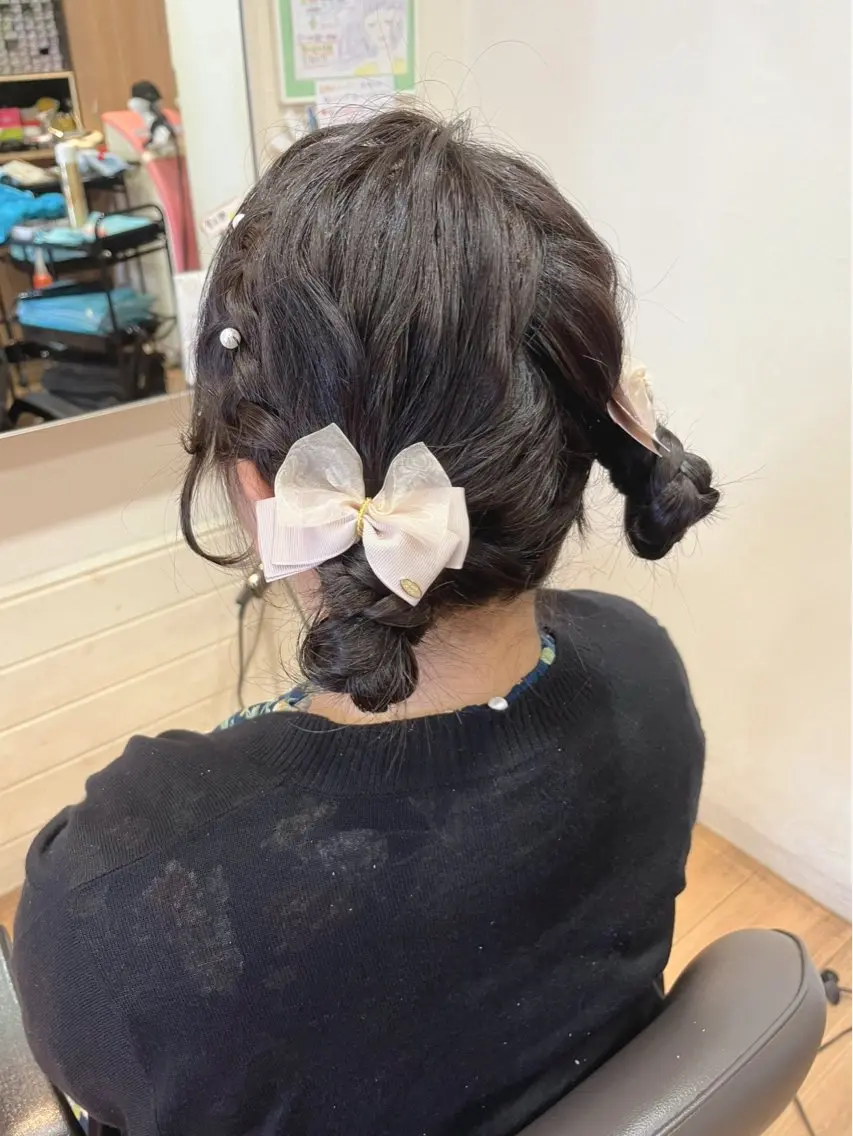 セミロング ヘアアレンジ ヘアセット okuda yuukiのヘアスタイル