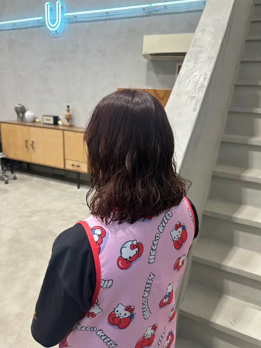 ミディアム カラー ブラウンカラー ピンクカラー ピンクブラウン ヘアカラー 【U】 manakaのヘアスタイル