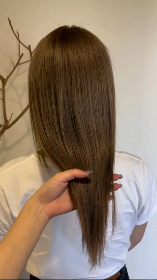 ロング カラー ベージュカラー ブリーチ ミルクティーベージュ 名駅/sHiHo/透 明感カラー✨🎀/のヘアスタイル