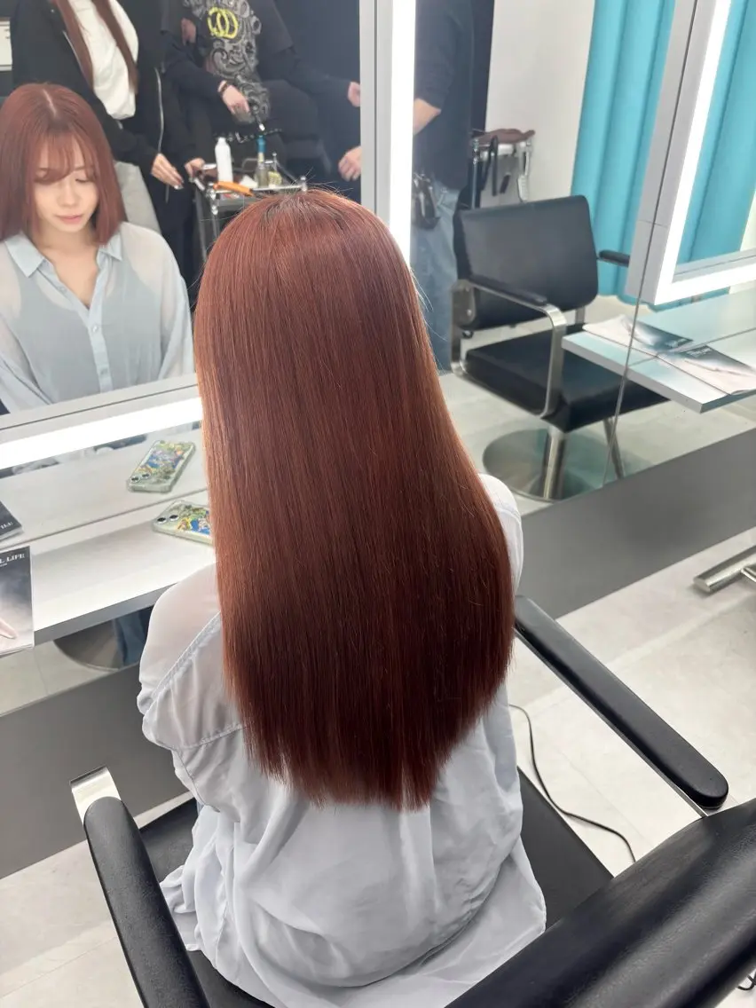 ロング カラー ブラウンカラー オレンジ オレンジブラウン ヘアカラー TACE AYANOのヘアスタイル