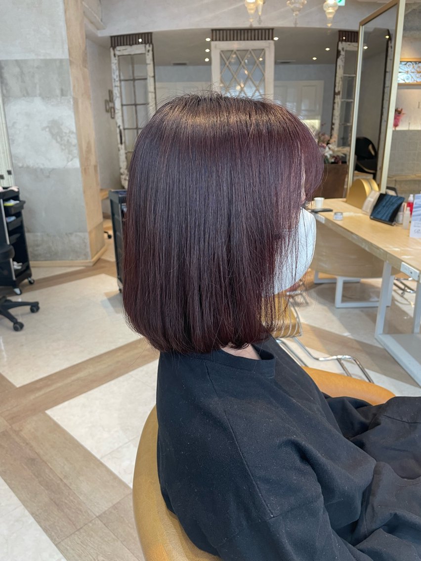ショート ヘアカラー トリートメント sakura/韓国 /透明感カラーのヘアスタイル