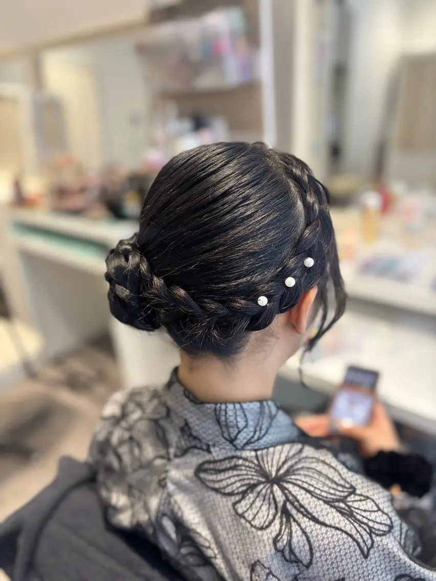 セミロング ヘアアレンジ ヘアセット ⭐︎moe 【ヘアセット🧸】のヘアスタイル